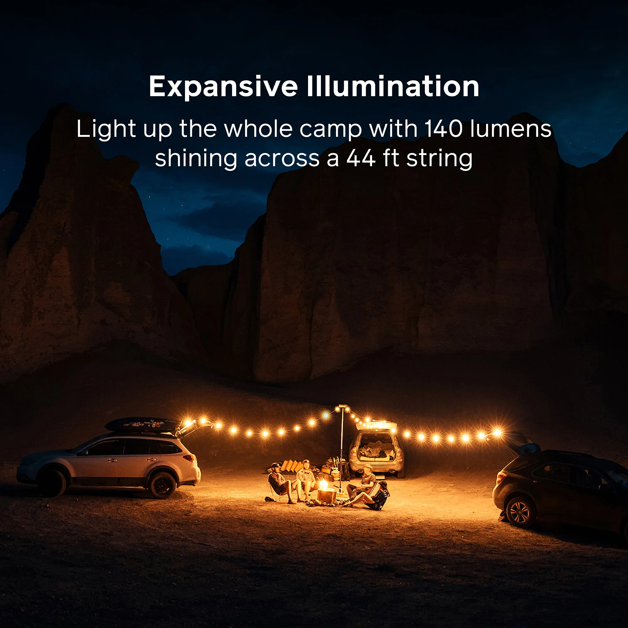 Solar String Lights: 44' White - Image 3